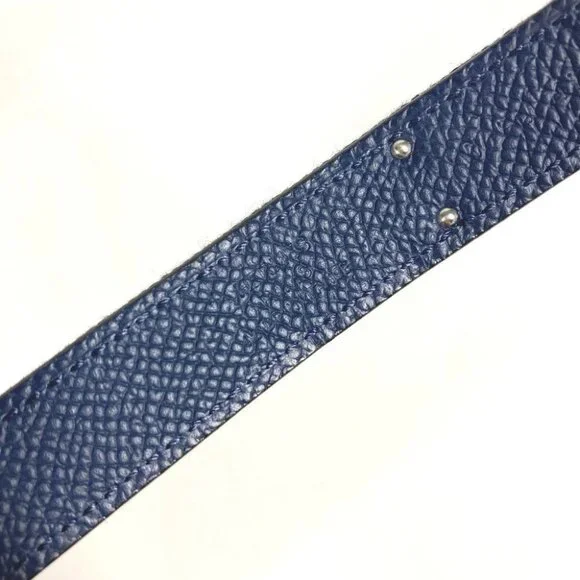 HERMES H010777UKAA Kelly Jean 18 Belt belt Denim / Leather blue Unused